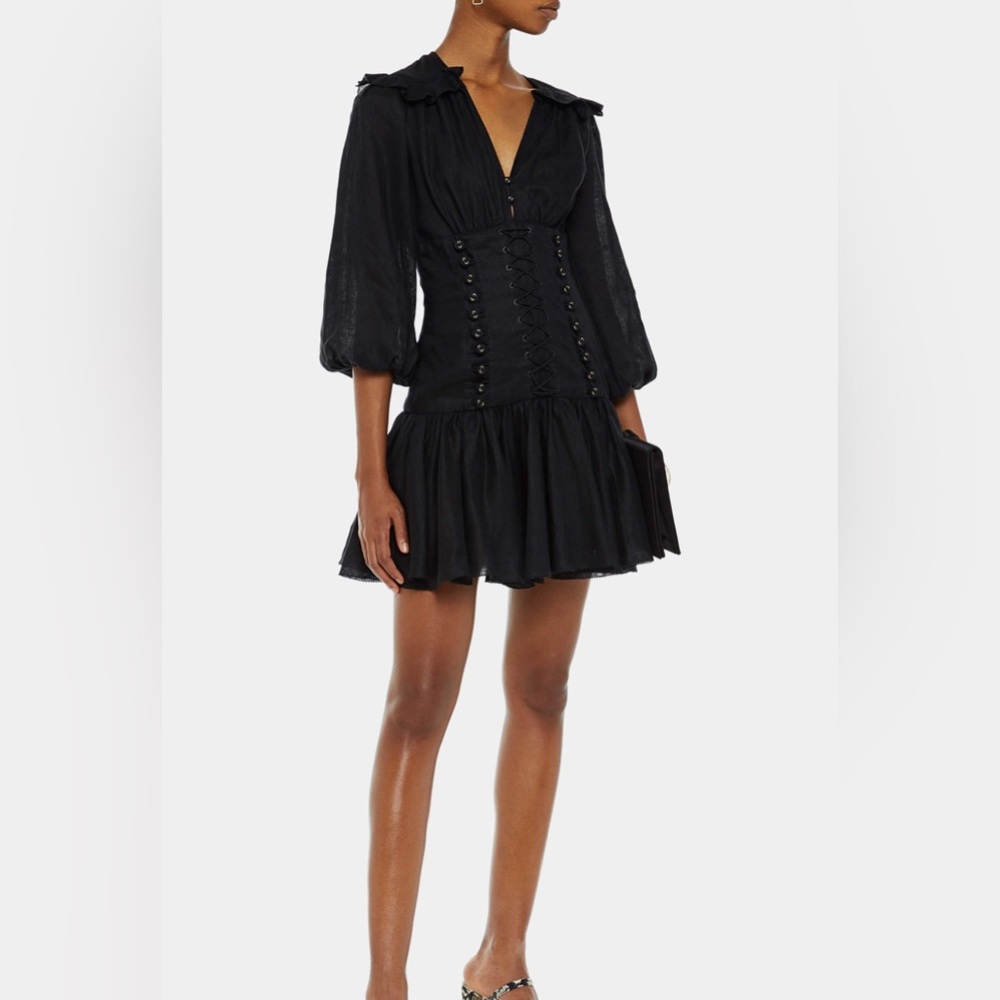 Zimmermann Linen Black Dress